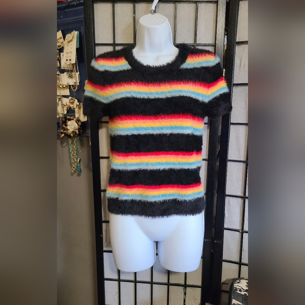 NoBo Multicolor Fuzzy Top sz M